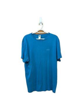 Helly Hansen Shirt Men's XL Blue Short Sleeve T-shirt Solid Cotton Chest Logo